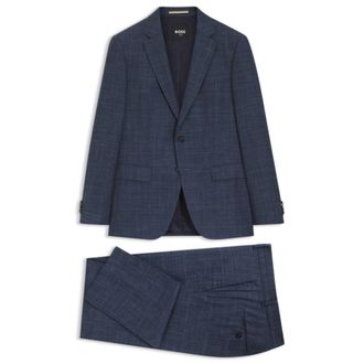 BOSS Two-piece slim-fit suit in wool, silk and linen