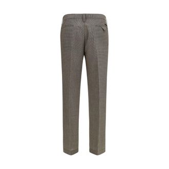 Prada Checked Wool Trousers - Brown