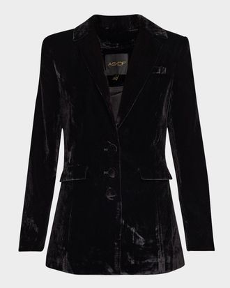 AS by DF Fiona Velvet Boyfriend Blazer
