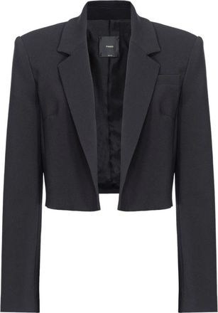 Pinko Zwarte Stretch Cr&ecirc;pe Bolero Jas - Dames - Blazers - Zwart - L - Polyester - Jassen