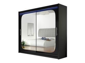 Mirjan24 Armario Closico 108, Negro, 215x180x58cm, Puertas De Armario: Correderas, N&uacute;mero De Estantes: 0, Led