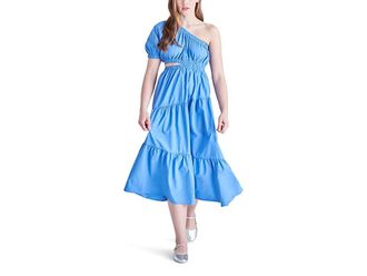 Steve Madden Leena Maxi Dress Womens Dress Indigo : LG (US 10-12), Cotton