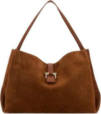 Ferragamo Shoulder Bags, female, Brown, Size: ONE SIZE Ferragamo Bags.. Beige