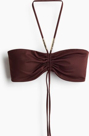 H&M Wattiertes Bandeau-Bikinitop - Brown