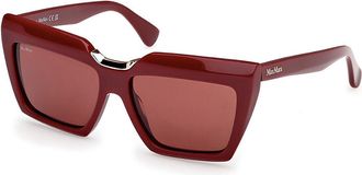 Max Mara MM0137 69S Womens Sunglasses Burgundy Size 56