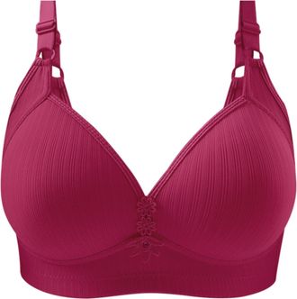 Generic Ladies Bras Non Wired Full Support Plus Size | Wireless Bras For Women Large Bust Solid Color Push Up Bras For Women Lightweight Breathe Sleep Bras Fo