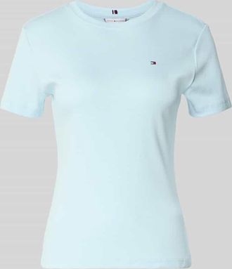 Tommy Hilfiger Slim Fit T-Shirt aus reiner Baumwolle in Hellblau, Gr&ouml;&szlig;e XL