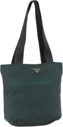 Prada Pre-owned Vintage Nylon Tote Bag - Dames - Vintage Shopper - Groen - ONE Size - Nylon - Vintage