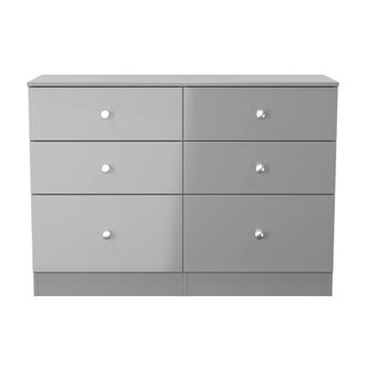 Lewis's Yarmouth 6 Drawer Midi Chest in Uniform Grey & Dusk Grey - Ready Assembled - Lewiss Home | TJ Hughes