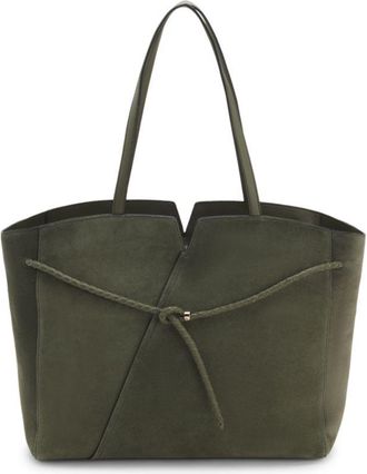 BOSS Revers suede tote bag with braided belt