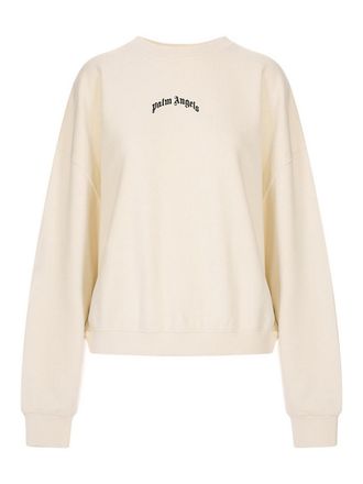 Palm Angels Curved Logo Loose Crop Crew
