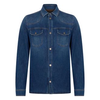Moorer Denim Shirts, male, Blue, Size: M Byron Denim Shirt