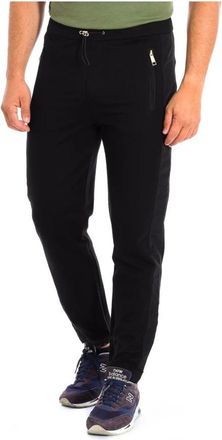 La Martina Veelzijdige zwarte sportbroek - Heren - Sweatpants - Zwart - M - Katoen - Broeken