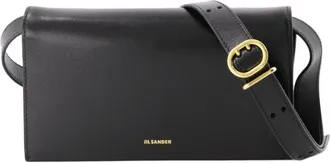 Jil Sander Womens Crossbody Bag Black Calfskin