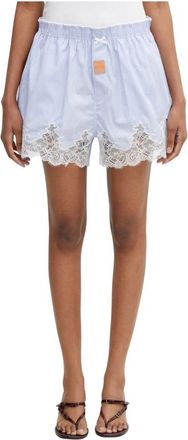 Martine Rose Lace Striped Shorts - Dames - Bermuda - Blauw - XS - Korte Broeken