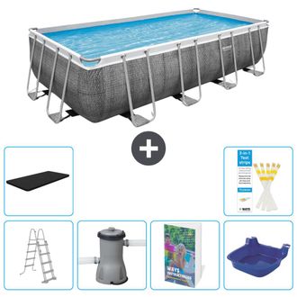 Bestway Piscina Bestway Power Steel Rectangular - 488x244x122 Cm - 7-piezas S662