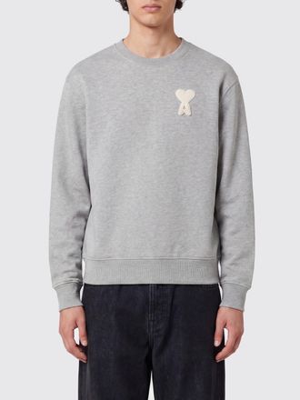 Ami Felpa girocollo in cotone relaxed fit con logo a contrasto