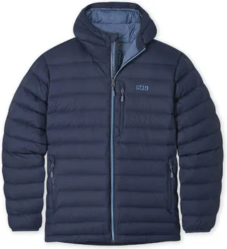 Stio Mens Hometown Down Hooded Jacket Blue XXL