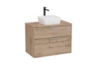 Roca Mueble Optica 800 De 2 Cajones Para Lavabo De Sobre Encimera Nogal