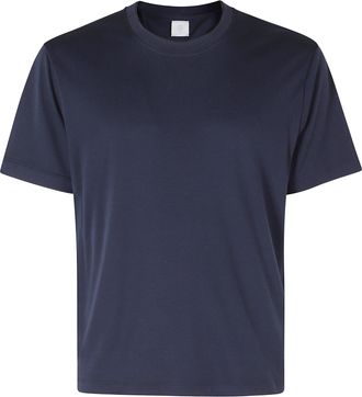 Eleventy Blue Bordini Contrasting-Profiles Cotton-Blend T-Shirt