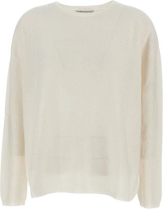 Stefano Mortari Trui met ronde hals - Dames - Cashmere truien - Wit - M - Kasjmier - Truien & Vesten