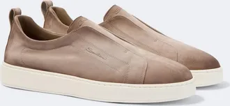 Santoni Victory suede slip-on shoes