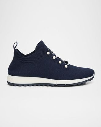 Jimmy Choo London Veles Embellished Knit Trainers