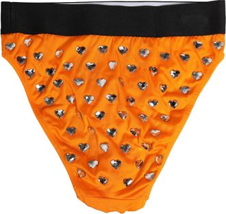 Dolce & Gabbana Womens Orange Crystal High Waist Brief Panty Underwear Elastane Nylon Clothing