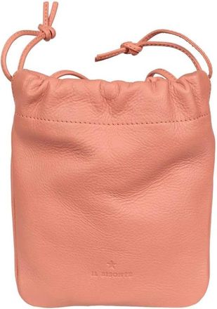 IL BISONTE Stijlvolle Leren Crossbody Tas - Dames - Schoudertassen - Roze - ONE Size - Leer - Tassen
