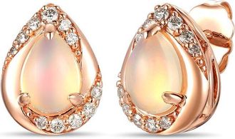 Le Vian Swirl Halo 14K Rose Gold 1.00 Ct. Tw. Diamond & Opal Ring
