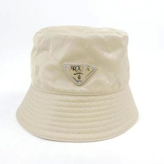 Prada Cappello Re-Nylon con Logo Triangolo Pre-owned - - Pre-owned - Uomo - Beige - ONE SIZE