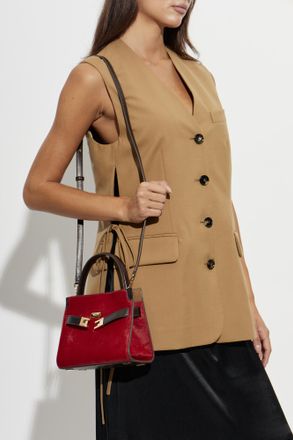 Tory Burch Leather Bag Lee Petite, Womens, Red