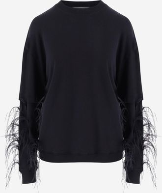 Darkpark katoenen sweatshirt met gevederde applicaties op de mouwen