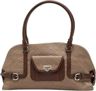 Ferragamo Pre-owned Handbags, female, Brown, Size: ONE SIZE Pre-owned Leather Handbag