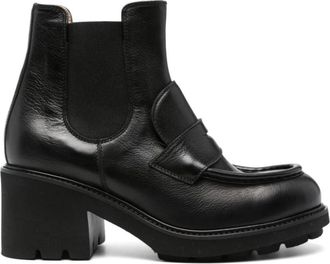 Doucal's Casual Zwarte Enkellaarzen met Lage Hakken - Dames - Laarzen met Hak - Zwart - 36 EU - Leer - Schoenen