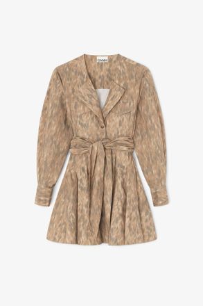 Ganni Burro Shirt Dress in Stretch Cotton - Size 10/12 Organic