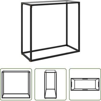 vidaXL vidaXL Tavolo in acciaio - Tavolo Consolle Trasparente 80x35x75 cm in Vetro Temperato