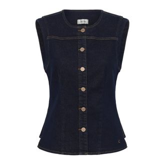 Cream Dames, Tops, Blauw, Maat: M Denim