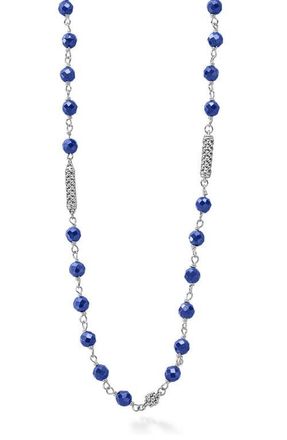 Lagos Caviar Icon Ultramarine Ceramic Bead Necklace at Nordstrom