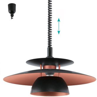 Eglo Eglo - Lampadario a Sospensione Moderno Brenda Policarbonato Nero Rame 1 Luce E27