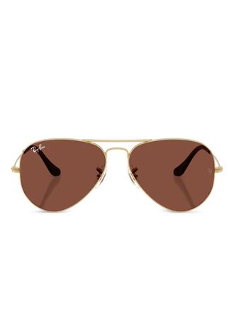 Ray-Ban Occhiali da sole oversize con montatura stile pilota - Oro