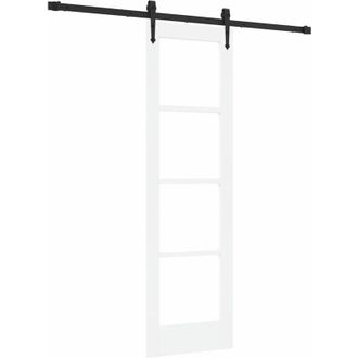 vidaXL Puerta Deslizante Manual Blanco 61 X 198.5 Cm Madera Y Metal Vidaxl