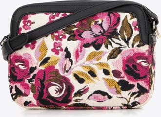 Wittchen Dames crossbody tas van jacquard en eco-leer, wit en roze