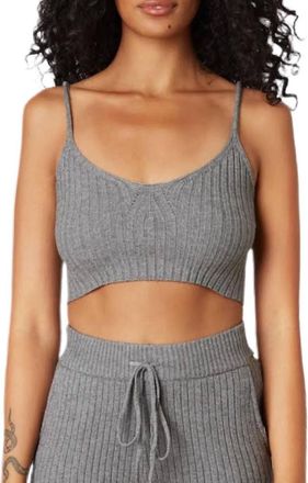 Nia Naomi Sweater Tank Top In Charcoal