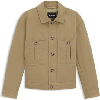 BOSS Water-repellent jacket in peached fabric