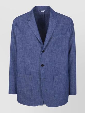 Boglioli denim jacket notch lapel chest and front pockets