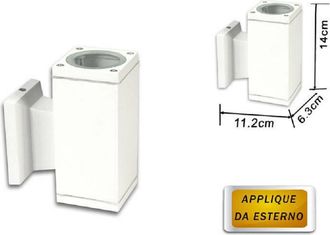 Trade Shop Trade Shop - Applique A Parete Per Esterno Giardino Ip55 Lampada Lampadina Attacco Gu10 - Blanco