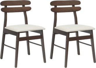 vidaXL Silla De Comedor 2 Pcs Marr&oacute;n Claro Y Claro Vidaxl