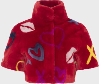 Gorski Reversible Lamb Shearling Short-Sleeve Bolero Jacket