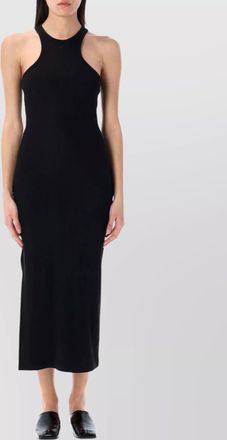 Courrèges ribbed halter neck midi dress